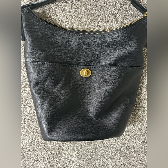 Black Fossil Leather Bucket Bag - Picture 6 of 6